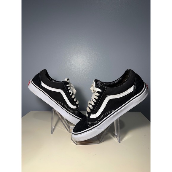 Vans Old Skool Black White Suede Canvas Skate Shoes Men 8.5 - Picture 5 of 9